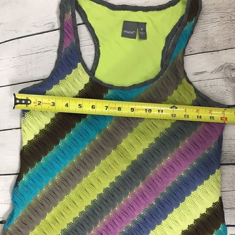 Muse Unique Knit Crochet Dress lined EUC size 8 - Picture 7 of 7